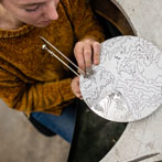 Holly Clifford at work. Yorkshire Artspace 2020